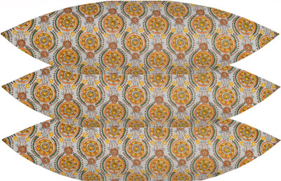 GKM Microfibre Floral Sleeping Pillow Pack of 3(Yellow)