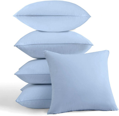 Bhumi Impex Cushion filler Microfibre Solid Cushion Pack of 5(Light Blue)