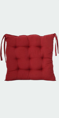 THM Microfibre Solid Chair Pad Pack of 1(Red)