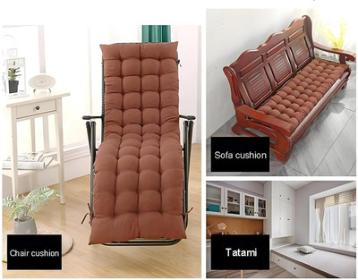ZOXAB 1 Microfibre Solid Chair Pad Pack of 1(Brown)