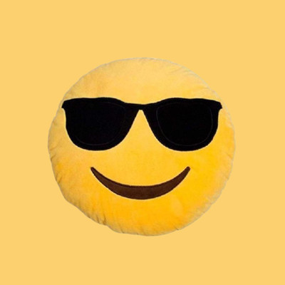 CLOUDNAP Microfibre Smiley Floor Cushion Pack of 1(Yellow)