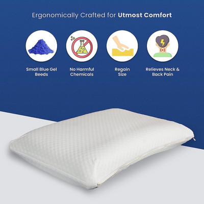 araami Orthopedic Memory Foam Pillow, Queen Memory Foam Geometric Orthopaedic Pillow Pack of 1(White)