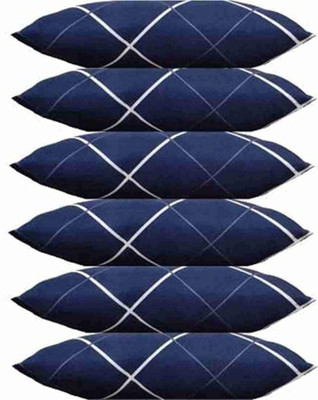 Rolling Animal Polyester Fibre Solid Sleeping Pillow Pack of 6(Blue)