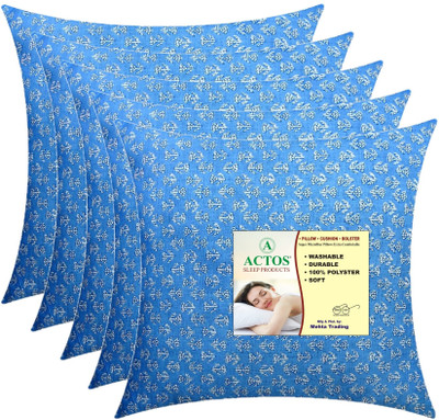 ACTOS Microfibre Floral Cushion Pack of 5(Light Blue)