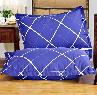 LIPONOS LUXURY Microfibre Solid Sleeping Pillow Pack of 2(Blue)