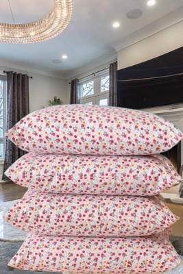 Rolling Animal Microfibre Sleeping Pillow Pack of 4 Solid LUXARY(Multicolor)