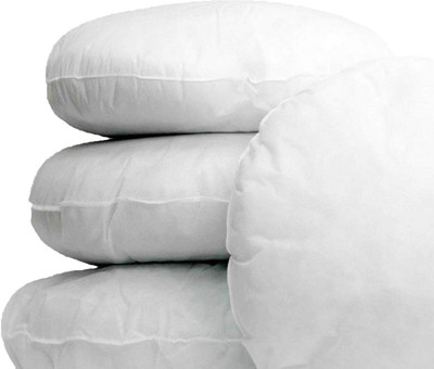 Ashu creation AC_ROUNDFILLER14_16X16 H15 Microfibre Solid Sleeping Pillow Pack of 2(White)