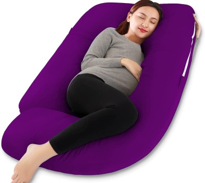 Daddy Cool Premium Lyte G Shaped Cotton Microfibre Solid Pregnancy Pillow Pack of 1(Purple)