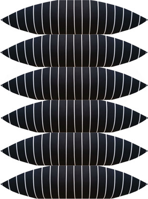 ACTOS Microfibre Stripes Sleeping Pillow Pack of 6(Black)