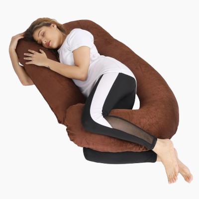 Sanwariya Polyester Fibre Solid Pregnancy Pillow Pack of 1(Brown)