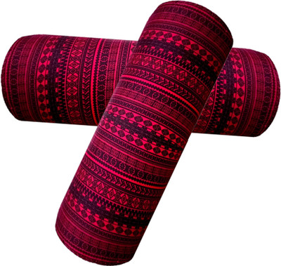 Swikon star Microfibre Geometric Bolster Pack of 2(Maroon)