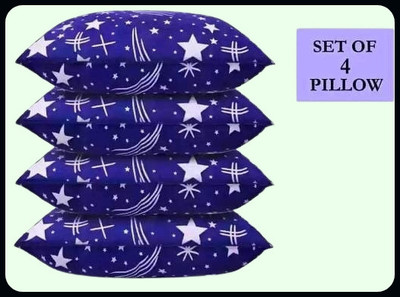 Urmila Creation LUXURY Cotton Abstract Sleeping Pillow Pack of 4(Blue)