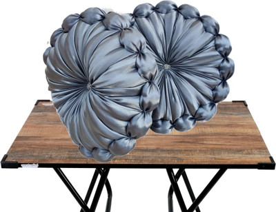 GTX Microfibre Floor Cushion Pack of 2 Solid(Silver)