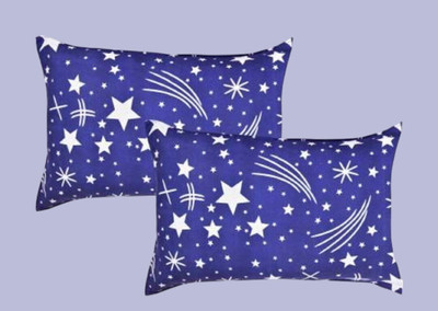 SOFT SNOOZE Polyester Fibre Polka Sleeping Pillow Pack of 2(Blue)