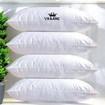 vraanc Luxury Polyester Fibre Abstract Sleeping Pillow Pack of 4(White)