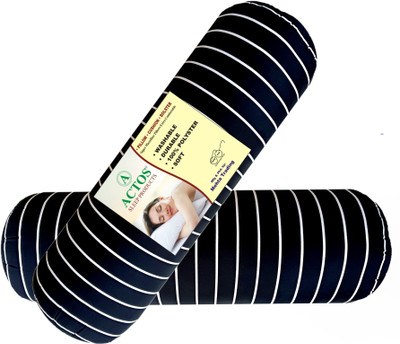 ACTOS Microfibre Geometric Bolster Pack of 2(Black)