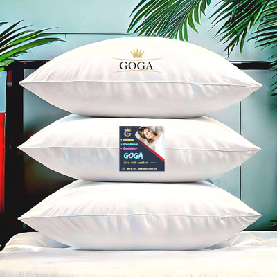GOGA LUXURY Cotton Solid Sleeping Pillow Pack of 3(White)