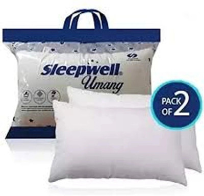 Sleepwell Microfibre Solid Sleeping Pillow Pack of 2(White)