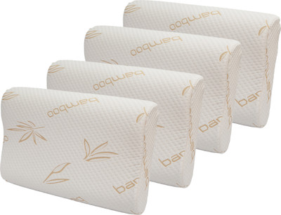 AYKA Contour Memory Foam Memory Foam Abstract Orthopaedic Pillow Pack of 4(Beige)