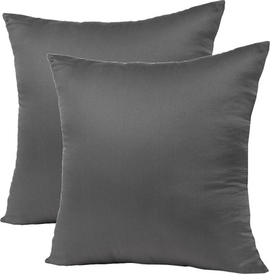 VLYSIUM Polyester Fibre Cushion Pack of 2 Solid cushion 20x20 inch cushion fillers for sofa pillow (50x50 cm)(Grey)