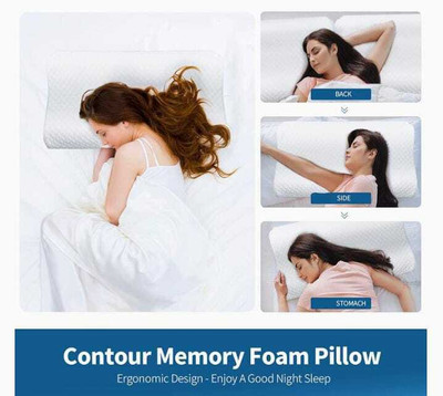 Valtomin Contour Cervical Memory Foam Geometric Orthopaedic Pillow Pack of 1(White)