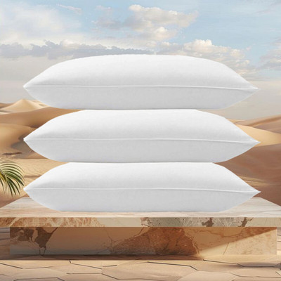 brightjex Cotton Solid Sleeping Pillow Pack of 3(White)