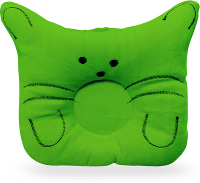 Little Miracles Polyester Fibre Animals Baby Pillow Pack of 1(Green)