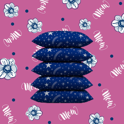 CATHROL Polyester Fibre Sleeping Pillow Pack of 5 Abstract 5 Pillows(Blue)