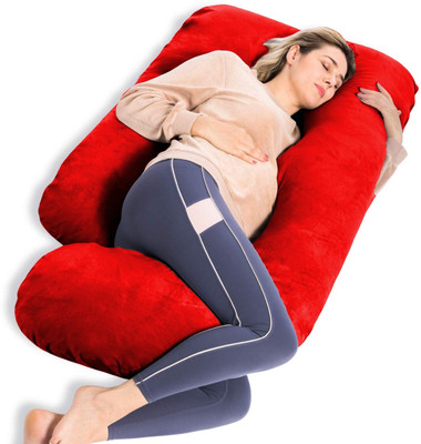 OZLY Polyester Fibre, Microfibre Solid Baby Pillow Pack of 1(Red)