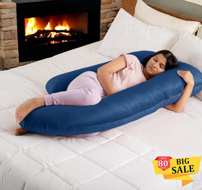 THUKRAN Microfibre Solid Pregnancy Pillow Pack of 1(Blue)