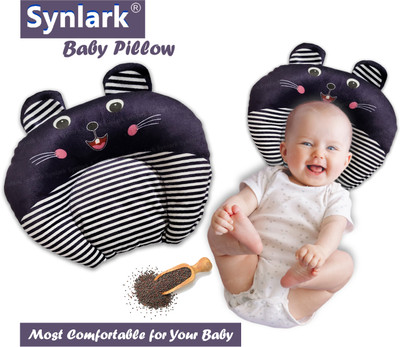 Synlark Mustard Seeds Baby Pillow Pack of 1 Toons & Characters Pillow(Navy Blue)