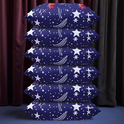 CIEZAR Microfibre Sleeping Pillow Pack of 6 Solid(Blue)