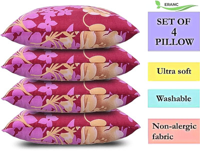 GOGA LUXURY Microfibre Abstract Sleeping Pillow Pack of 4(Pink)
