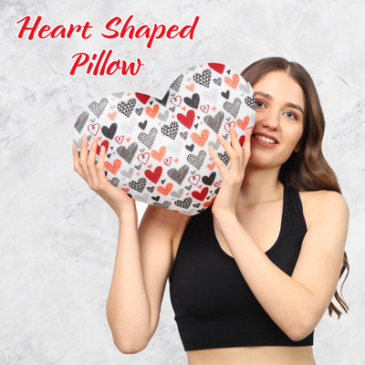 Oscar Home Heart Shape Plush Pillow Heart Stuffed Soft Pillow, Love Pillow(Bianca) Microfibre Solid Cushion Pack of 1(Red)