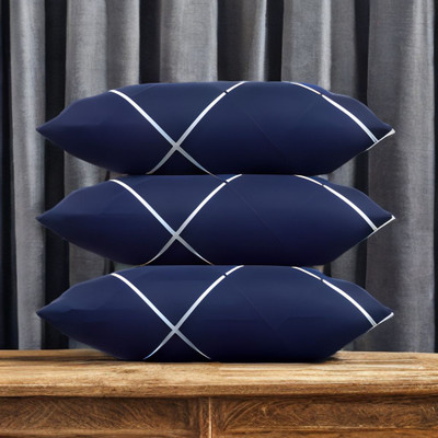 Urmila Creation Polyester Fibre Sleeping Pillow Pack of 3 Solid LUXURY(Blue)