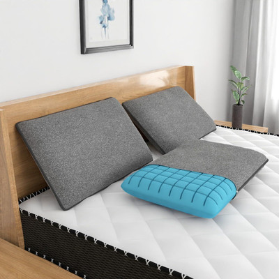 Comforto Memory Foam Solid Sleeping Pillow Pack of 2(Grey)