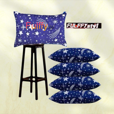 fulffystyl Microfibre Sleeping Pillow Pack of 5 Abstract SOFT(Blue)