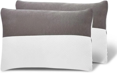 Wakefit Polyester Fibre Solid Sleeping Pillow Pack of 2(White, Grey)