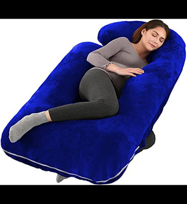 Mojo J SHAPE Microfibre Solid Pregnancy Pillow Pack of 1(Blue)