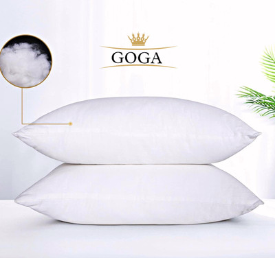 GOGA LUXURY Cotton Solid Sleeping Pillow Pack of 2(White)