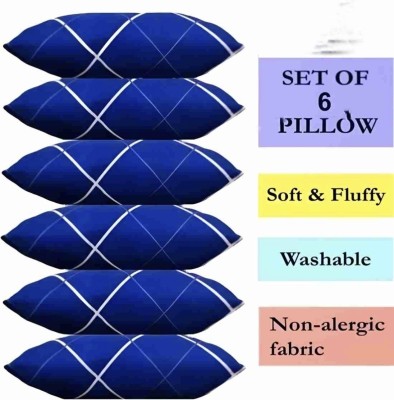 GUNVAR INDIA PRIVATE LIMITED LUXURY Polyester Fibre Solid Sleeping Pillow Pack of 6(Blue)