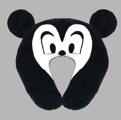 Juzzii Zero Month Plus New Born Baby Neck Support Pillow for Head (0-12 Months) Microfibre Toons & Characters Travel Pillow Pack of 1(Black)