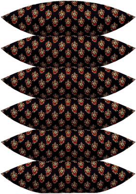 ACTOS Microfibre Floral Sleeping Pillow Pack of 6(Black)