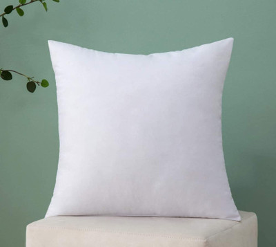 SAJAVAT HOME Microfibre Solid Cushion Pack of 1(White)