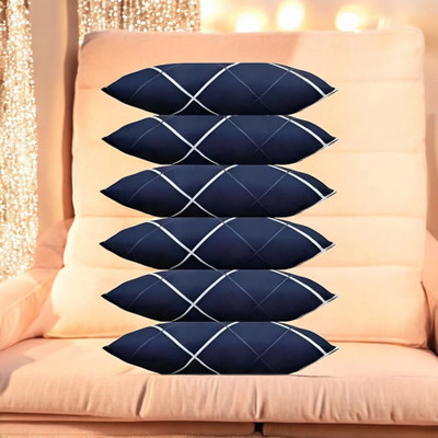Cozy Palace Microfibre Solid Sleeping Pillow Pack of 6(Blue)