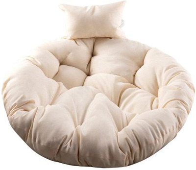 Brown Object Round Cushion for Sitting Hanging Swing Cushion Round Chair Cushion Pillow Microfibre Solid Floor Cushion Pack of 1(Beige)