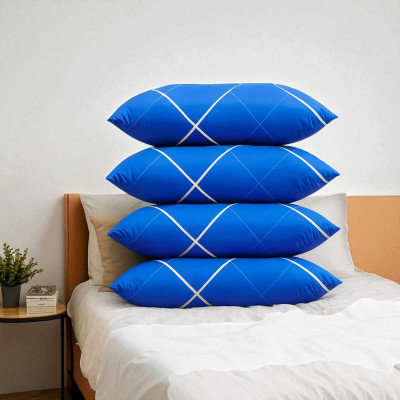 JBM BROTHER KUIHOME Polyester Fibre Sleeping Pillow Pack of 4 Solid(Blue)