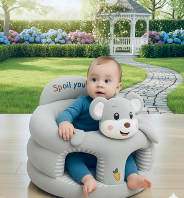 Rdkfeb Polyester Fibre Chair Pad Pack of 1 Animals ANIMAL SERIES(Grey)