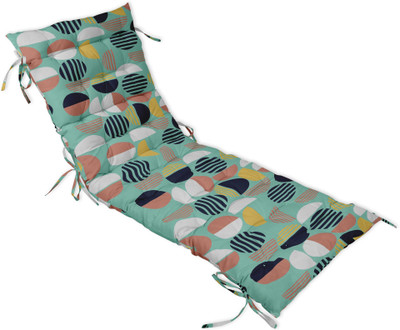 Vargottam Polyester Fibre Geometric Chair Pad Pack of 1(Aquamarine)