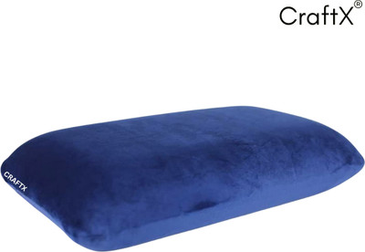 craftx Memory Foam Solid Orthopaedic Pillow Pack of 1(Blue)